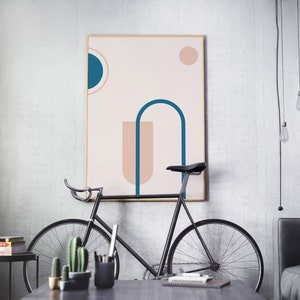 Póster de Geometría Rosa, Formas Abstractas, Impresión Geométrica, Póster Nórdico, Impresión De Sala De Estar, Arte Minimalista / Decoración de Pared / Arte Mural