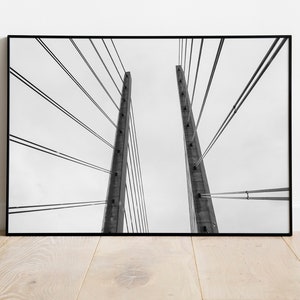 Architectural Prints, Architecture Print, Black and White Print, Oresundbridge Poster, Bridge Print, Wall Art | Wall Decoration | Wall Art