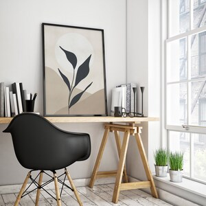 Neutraler Landschaftsdruck, Abstrakter Kunstdruck, Neutrale Farben, warme Töne, Herbst, modernes Poster, Botanischer Druck | Wanddekoration | Wandkunst