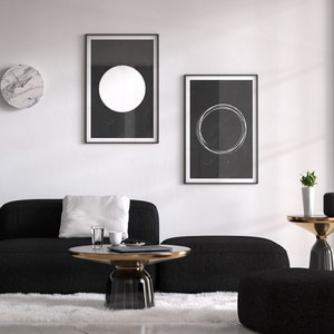 Grungy Circles, Minimalist Print Scandinavian Poster - Set of 2 Posters | Home Decoration | Wall Decoration | Wall Art | MDRN HOME