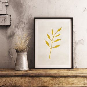 Gold Leaf Art Print, Botanical Poster, Floral, Gold Art Print, Rustic Poster, Industrial | Home Decoration | Wall Decoration | Wall Art