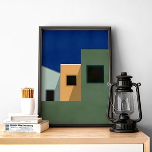 Three Houses - Abstract Architecture Print, Contemporary Art, Modern, Minimalist, Colorful, Poster | Wall Decoration | Wall Art | MDRN HOME
