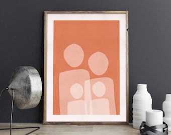 Familjeporträtt Abstrakt Tryck, Transparens, Modernt Tryck, Textur, Mid-Century Modern Tryck | Väggdekoration | Väggkonst | MDRN HOME