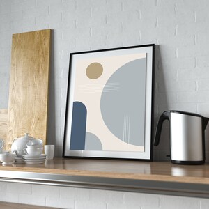 Abstract Geometry Poster, Abstract Art Print, Geometric Art Print, Minimalist Print, Blue Decoration |  Wall Decoration | Wall Art