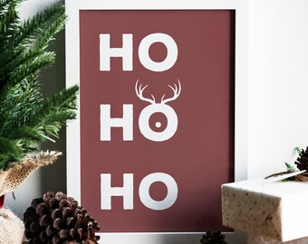 Poster di Natale Ho, stampa artistica da parete in stile scandinavo