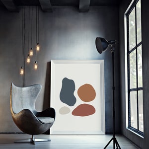 Stampa di forme astratte, stampe moderne della metà del secolo, arte contemporanea, arte geometrica, poster minimalista, / decorazione murale / arte della parete /