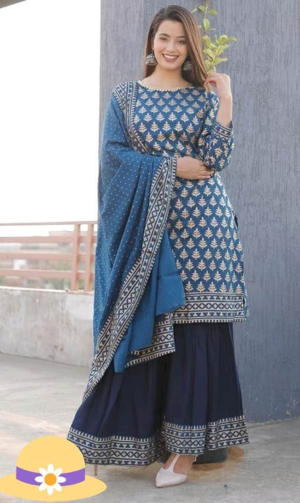 frock kurti with sharara