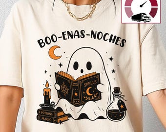 Funny Halloween Boo Comfort Colors shirt, Spanish Halloween Boo-Enas Noches Ghost tee