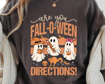 Spooky Ghost Teacher Comfort Colors shirt, Are You Fall-O-Ween Directions Halloween Unisex tee
