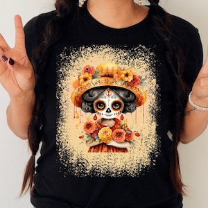 Cute Mexican Catrina shirt,Day of the dead shirt,Dia de los muertos,Sugar skull shirt,Candy Skull shirt,Halloween skull women,Calavera tee