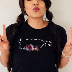 Puerto rico tshirt,Puerto rico state shirt,Puerto rico map shirt,Puerto rico gift,Puerto rico pride,Puert rican shirt,Floral Puerto rico tee