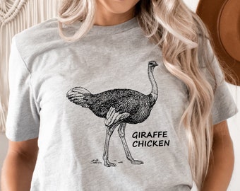 Giraffe Chicken Ostrich Shirt,Ostrich Shirt,Farm Animal Shirt,Farm Shirt,Funny Animal Shirt,Zoo shirt,Comic Ostrich shirt,Hilarious animal
