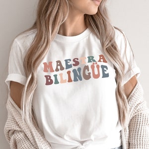 Groovy Maestra bilingue shirt,Maestra shirt,Spanish teacher shirt,Mexican shirt,Latina shirt,Maestra women,Bilingual teacher shirt