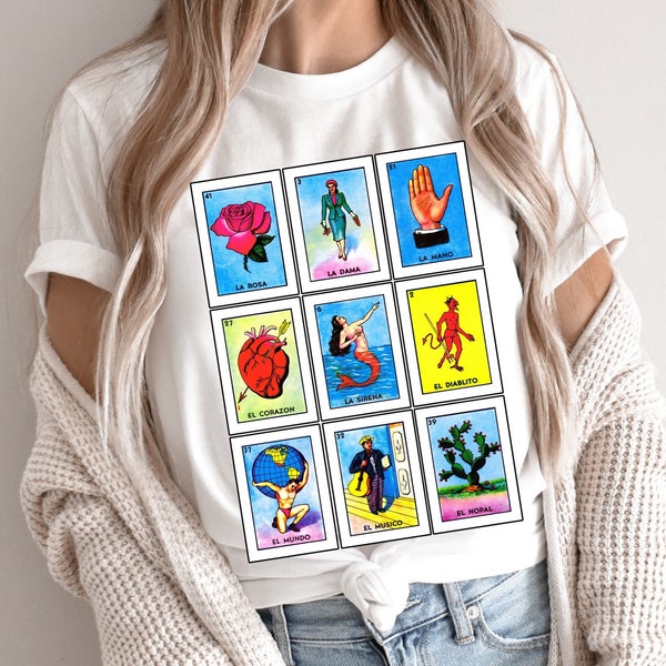 Mexican Loteria adult shirt,Loteria shirt,Loteria teacher shirt,La maestra loteria shirt,Mexican shirt women,Mexican shirt maestra