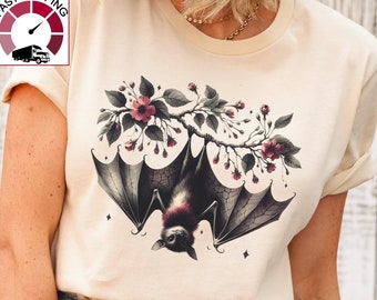 Halloween Bat shirt,Pink Halloween shirt,Bat lover tee,Halloween shirt women,Bat shirt,Spooky Bat shirt,Spooky Halloween tee,Hanging bat tee