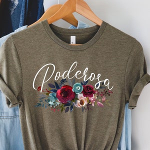 Poderosa shirt,Poderosa tshirt,Poderosa Gift,Poderosa with rose,Mexican shirt,Latina shirt,Mexican shirt women,Hispanic tee,Chingona,Unisex