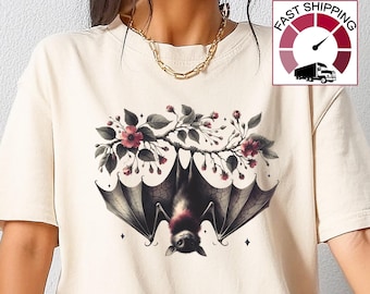 Bat Halloween Comfort Colors Shirt, Spooky Bat Apparel