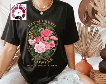 Farm Fresh Flowers shirt,Flower Market shirt,Flower farmer shirt,Flower shop tshirt,Farm market tops,Locally Grown,Buy Local,Florist shirt
