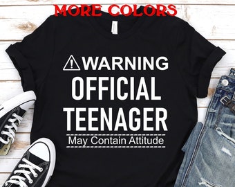 Official teenager shirt,Warning Official Teenager,13th Birthday shirt,teenager tshirt,13th tee,Teenager Birthday t shirt,Unisex Adult tee