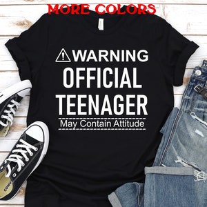 Official teenager shirt,Warning Official Teenager,13th Birthday shirt,teenager tshirt,13th tee,Teenager Birthday t shirt,Unisex Adult tee