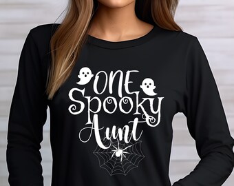 One spooky aunt long sleeve shirt,Aunt Halloween tshirt,Spooky aunt long sleeve,Halloween aunt gifts,Halloween long sleeve shirts for women