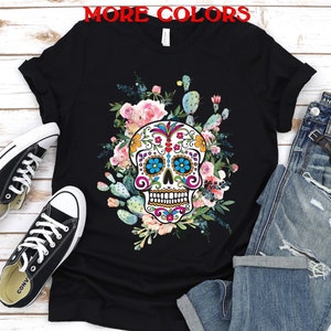 Dia de los muertos shirt,Day of the dead,Sugar Skull shirt,Mexican shirt,Halloween shirt,Halloween shirt women,Sugar skull cactus,Unisex tee