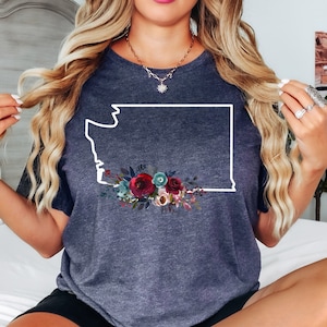 Floral Washington state shirt,Washington shirt,Washington map shirt,State of Washington tshirt,Washington shirt women,Washington Home shirt
