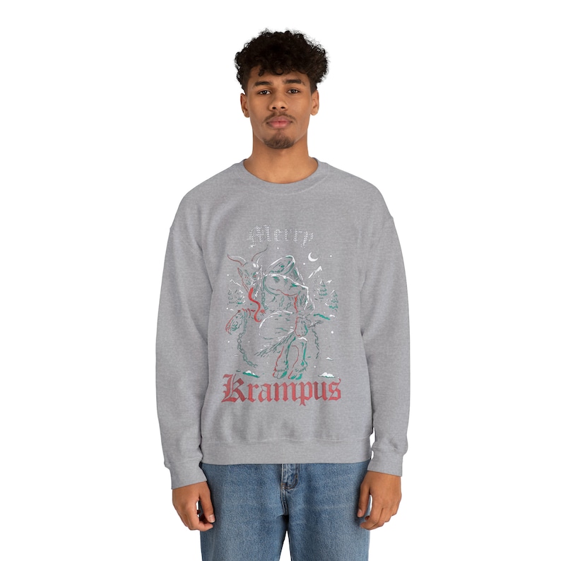 Merry Krampus sweatshirt,Krampus Xmas Sweatshirt,Evil Xmas top,Spooky Christmas sweatshirt,Horror Christmas top,Krampus shirt,Scary Xmas tee image 5