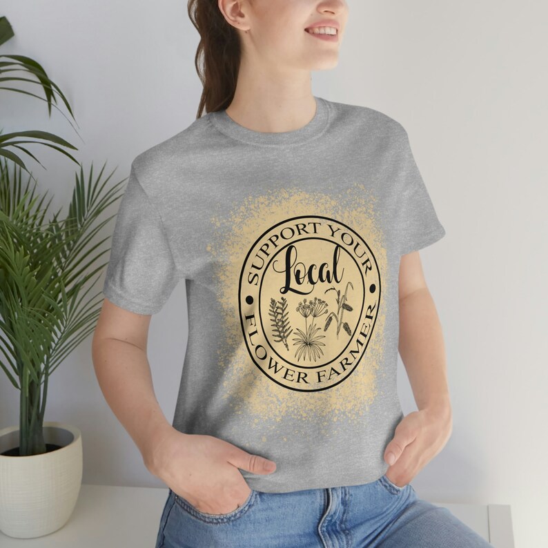 Camiseta de floricultor, Camiseta de mercado de flores, Camiseta de productos locales, Camiseta de mercado de flores frescas, Camiseta de apoyo al floricultor local, Camiseta de productos caseros imagen 3