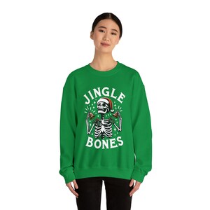 Skeleton Christmas Sweatshirt,Skull Christmas sweatshirt,Jingle Bones funny Sweatshirt,Spooky Xmas Sweatshirt,Scary Christmas Sweatshirt image 3