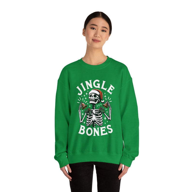 Skeleton Christmas Sweatshirt,Skull Christmas sweatshirt,Jingle Bones funny Sweatshirt,Spooky Xmas Sweatshirt,Scary Christmas Sweatshirt image 3