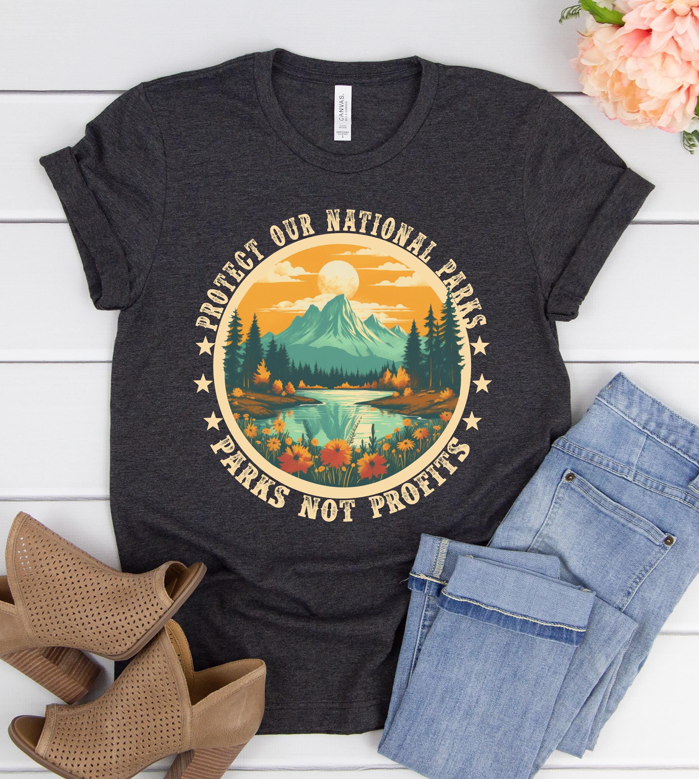 T-shirt USA National Parks - Soutien Aux Parcs, Coton, Manches Courtes, Neuf Sans étiquette