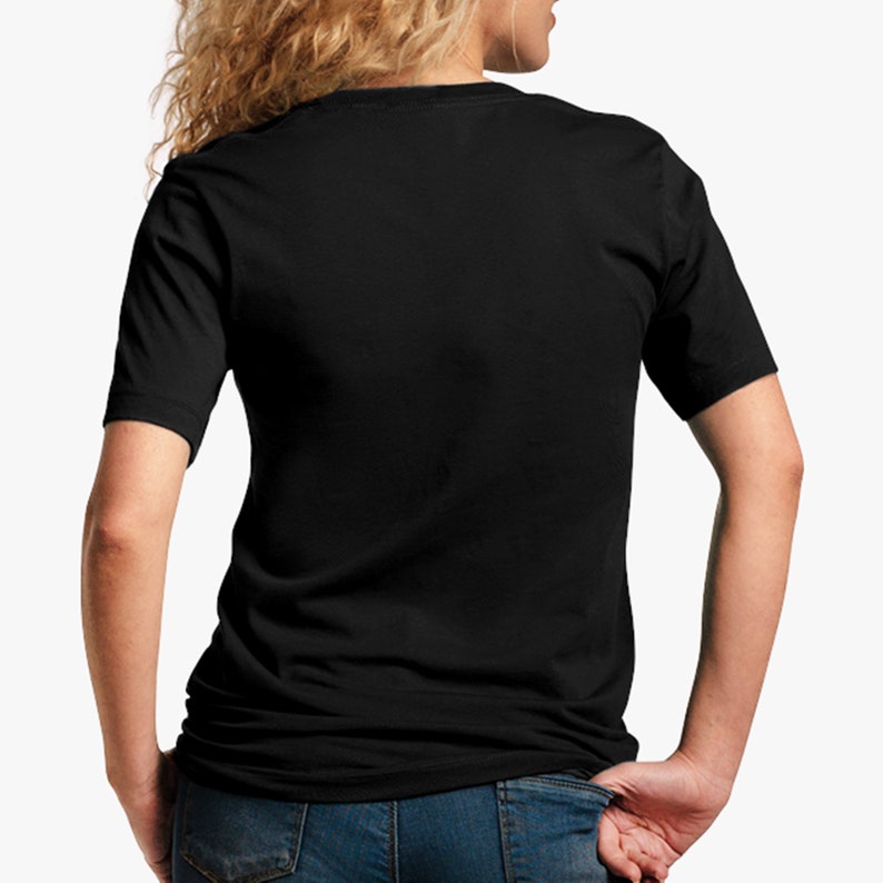 May include: A black short-sleeved t-shirt with a crew neck.
