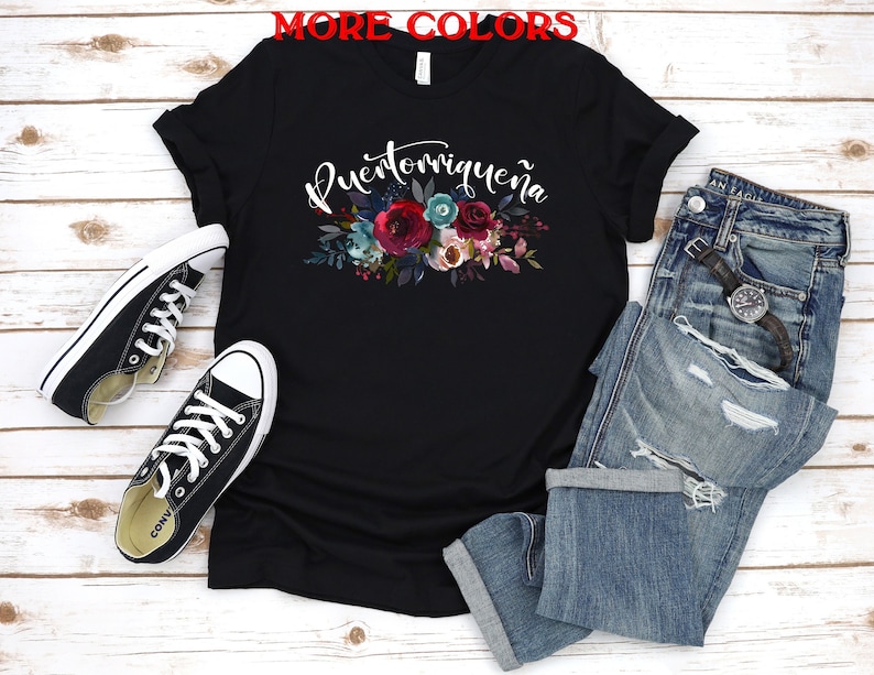 Puerto Rico shirt,Boricua shirt,puerto rican tshirt,Puerto Rico Gift,Puertorriqueña shirt,Puerto Rico tshirt,Puerto Rican Gift,Floral shirt image 1