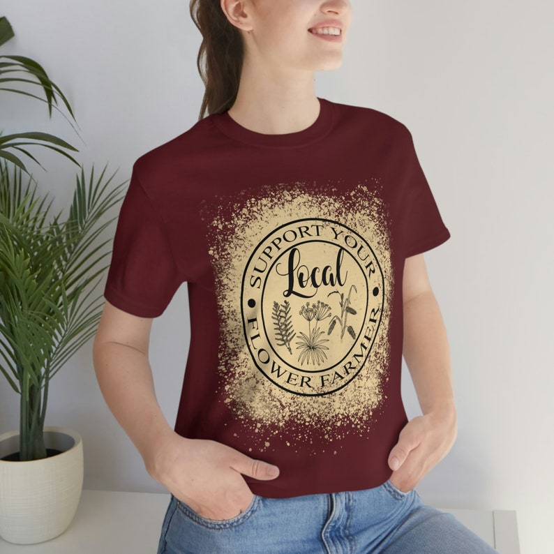 Camiseta de floricultor, Camiseta de mercado de flores, Camiseta de productos locales, Camiseta de mercado de flores frescas, Camiseta de apoyo al floricultor local, Camiseta de productos caseros imagen 4
