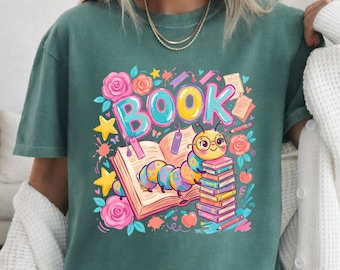 Cute Bookworm Comfort Colors shirt,Back to school Reading shirt,Kindergarten Librarian tee,School Bookish tee,Book Lover tee,Public Library