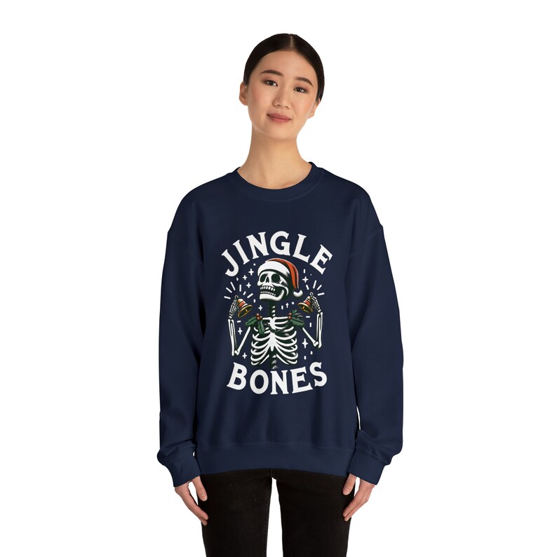 Skeleton Christmas Sweatshirt,Skull Christmas sweatshirt,Jingle Bones funny Sweatshirt,Spooky Xmas Sweatshirt,Scary Christmas Sweatshirt image 4