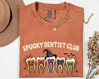 Dental Hygiene Halloween Comfort Colors shirt, Spooky Dentist Club tshirt