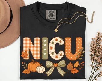 NICU Fall Comfort Colors shirt, Autumn Neonatal intensive Care Unit tee