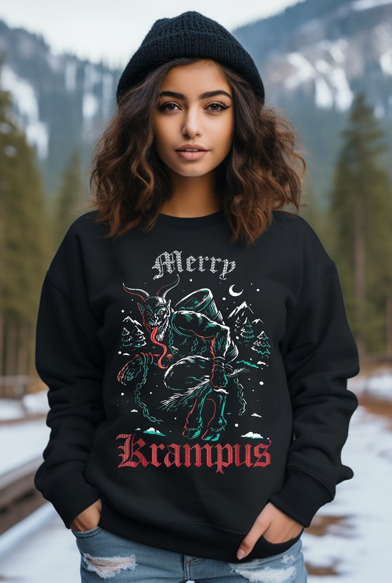 Merry Krampus sweatshirt,Krampus Xmas Sweatshirt,Evil Xmas top,Spooky Christmas sweatshirt,Horror Christmas top,Krampus shirt,Scary Xmas tee