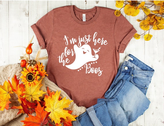 Funny Halloween Tee I'm Just Here For The Boos Costume Gift T-Shirt Funny Halloween Tee I'm Just Here For The Boos Costume Gift T-Shirt