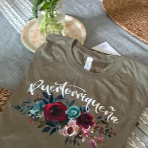 Puerto Rico shirt,Boricua shirt,puerto rican tshirt,Puerto Rico Gift,Puertorriqueña shirt,Puerto Rico tshirt,Puerto Rican Gift,Floral shirt image 4