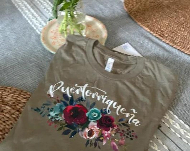 Puerto Rico shirt,Boricua shirt,puerto rican tshirt,Puerto Rico Gift,Puertorriqueña shirt,Puerto Rico tshirt,Puerto Rican Gift,Floral shirt image 4