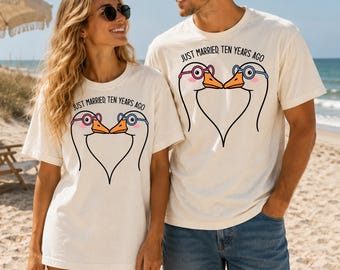 Funny 10th Wedding Anniversary Silly Goose Comfort Colors shirt,Just Married Tenth years ago