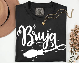 Bruja Latina Comfort Colors shirt, Spanish Halloween Witch tee