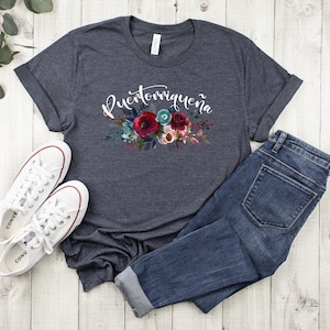 Puerto Rico shirt,Boricua shirt,puerto rican tshirt,Puerto Rico Gift,Puertorriqueña shirt,Puerto Rico tshirt,Puerto Rican Gift,Floral shirt image 2
