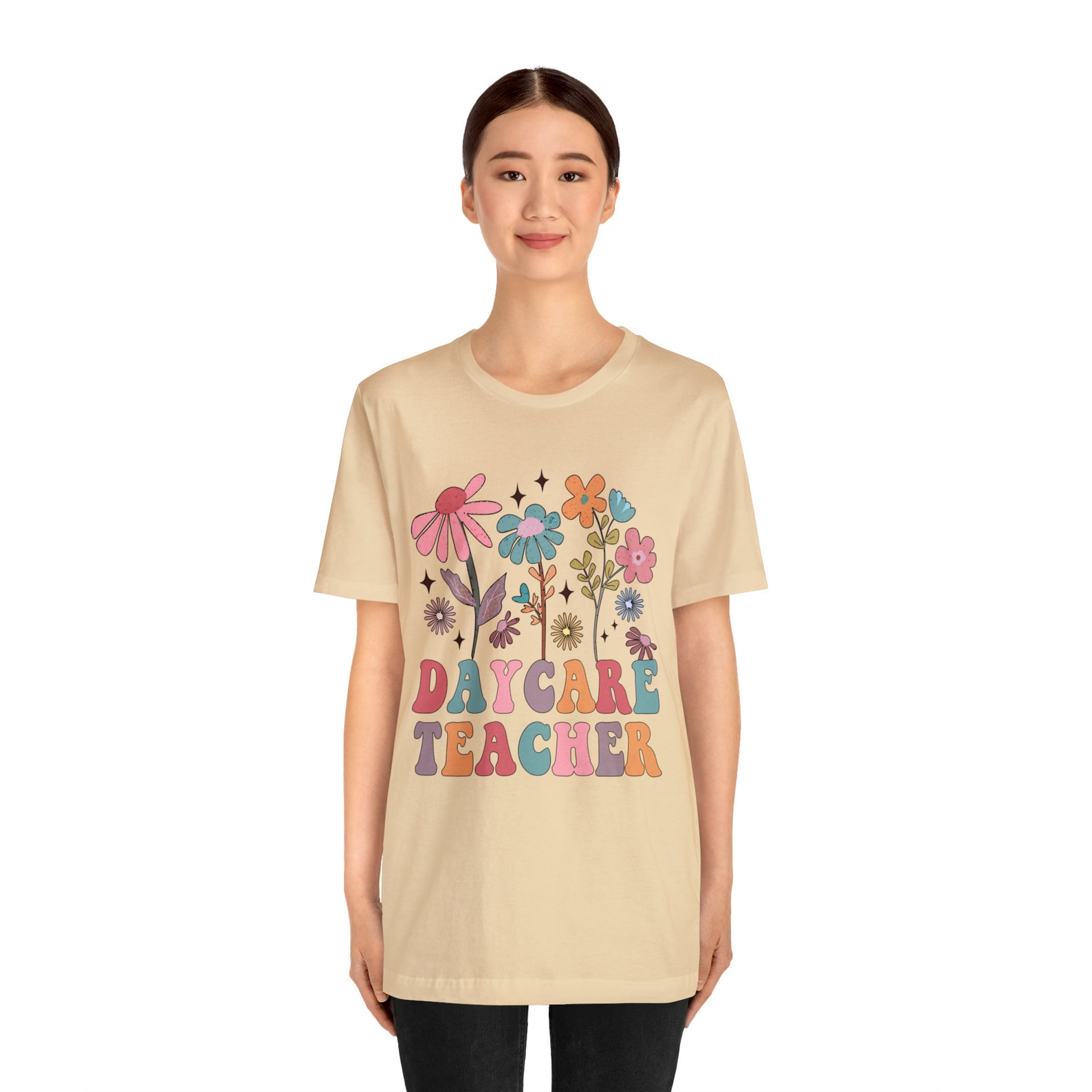 Wildflower Teacher Shirt – 'Teach Them Love Them Watch Them Grow' Graphic Tee For Women