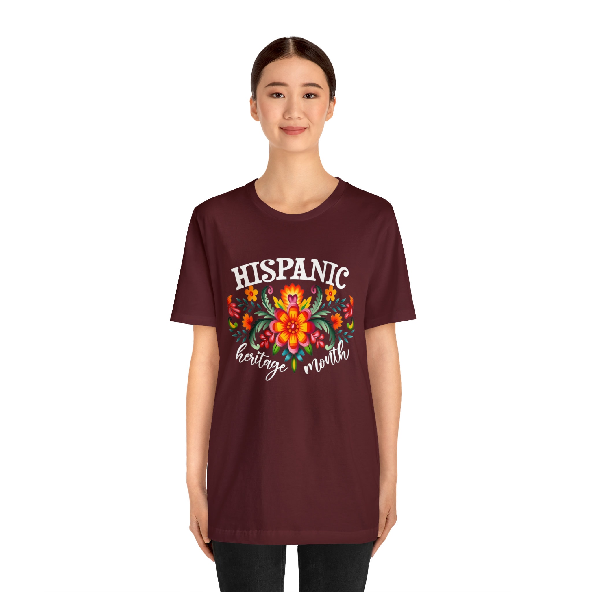 CAZYCHILD Hispanic Heritage Month T-Shirt – Funny Mexican Floral Graphic Tee For Women (Spanish Latina Pride Top)