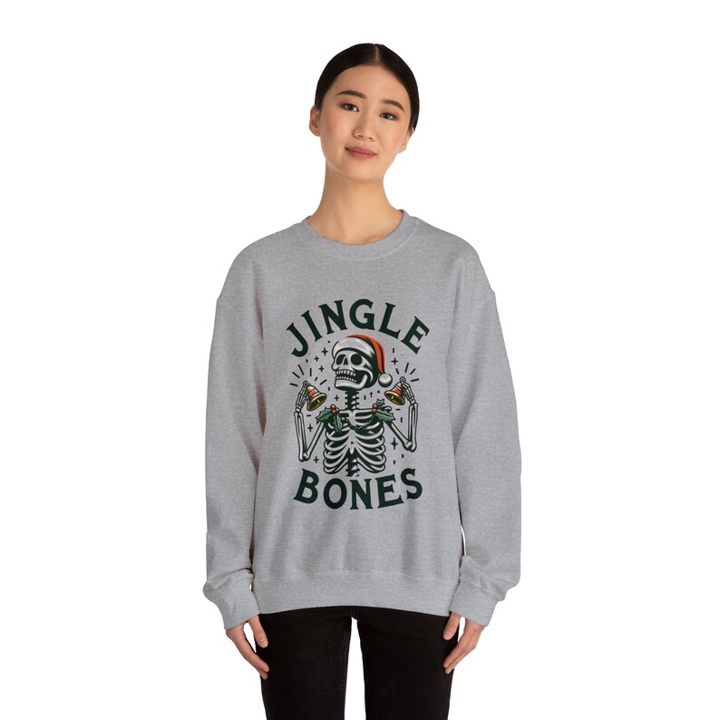Skeleton Christmas Sweatshirt,Skull Christmas sweatshirt,Jingle Bones funny Sweatshirt,Spooky Xmas Sweatshirt,Scary Christmas Sweatshirt image 6