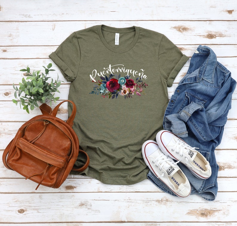 Puerto Rico shirt,Boricua shirt,puerto rican tshirt,Puerto Rico Gift,Puertorriqueña shirt,Puerto Rico tshirt,Puerto Rican Gift,Floral shirt image 3
